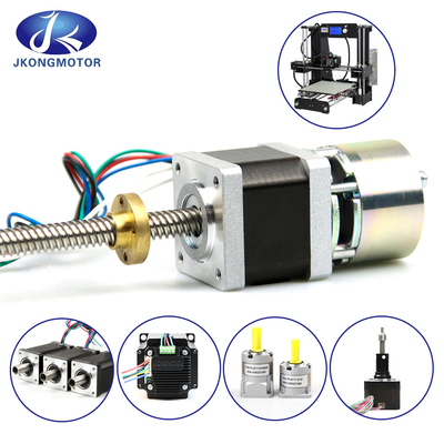 Jkongmotor 12V 24V NEMA 8 11 17 23 24 34 42 52 ミニマイクロボールスクリュー線形ギア付き閉ループステップモーターとブレーキ